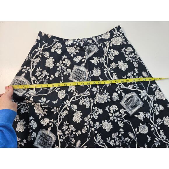 NWT 10P 10 PETITE black white layered midi cottagecore bird whimsical skirt NEW - Picture 8 of 9